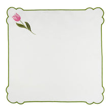 Load image into Gallery viewer, Seferî Embroidered Napkin - Tulip Garden - Set of 4