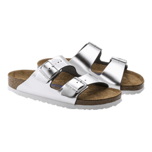 Load image into Gallery viewer, Birkenstock Arizona Soft Footbed Leather Metallic Silver for Women 1005961