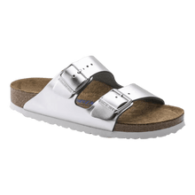 Load image into Gallery viewer, Birkenstock Arizona Soft Footbed Leather Metallic Silver for Women 1005961