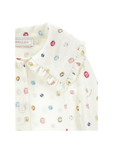 Load image into Gallery viewer, Shirt with decorated collar and jewel print