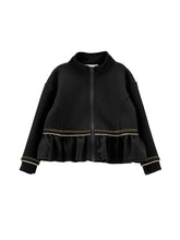 Load image into Gallery viewer, Zip-up sweatshirt with ruffles