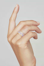 Load image into Gallery viewer, L'Arc de DAVIDOR Ring GM, 18k Yellow Gold with Lavande Lacquered Ceramic and Palais Diamonds - DAVIDOR