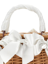 Load image into Gallery viewer, Wicker bag with satin bows