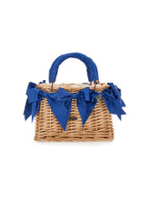 Load image into Gallery viewer, Wicker bag with satin bows