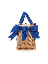 Load image into Gallery viewer, Wicker bag with satin bows