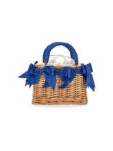 Load image into Gallery viewer, Wicker bag with satin bows