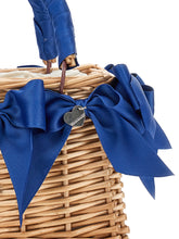 Load image into Gallery viewer, Wicker bag with satin bows