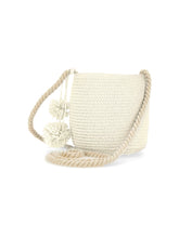 Load image into Gallery viewer, Straw bucket bag pom pom