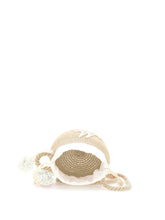 Load image into Gallery viewer, Straw bucket bag pom pom