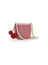 Load image into Gallery viewer, Straw bucket bag pom pom