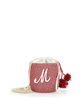 Load image into Gallery viewer, Straw bucket bag pom pom