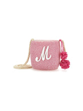 Load image into Gallery viewer, Straw bucket bag pom pom