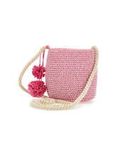 Load image into Gallery viewer, Straw bucket bag pom pom