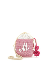 Load image into Gallery viewer, Straw bucket bag pom pom
