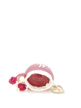 Load image into Gallery viewer, Straw bucket bag pom pom