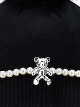 Load image into Gallery viewer, Pom pom hat and teddy bear