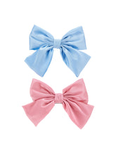 Load image into Gallery viewer, Set of two bow hair clips