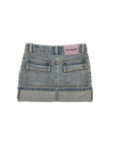 Load image into Gallery viewer, Bambi Embroidered Denim Mini Skirt