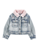 Load image into Gallery viewer, Stitch rhinestone and fur jacket