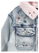 Load image into Gallery viewer, Stitch rhinestone and fur jacket