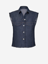 Load image into Gallery viewer, Gilet Sfrangiato Denim