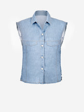 Load image into Gallery viewer, Gilet Sfrangiato Denim