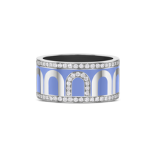 Load image into Gallery viewer, L'Arc de DAVIDOR Ring GM, 18k White Gold with Hortensia Lacquered Ceramic and Porta Diamonds - DAVIDOR