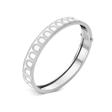 Load image into Gallery viewer, L'Arc de DAVIDOR Bangle MM, 18k White Gold with Lacquered Ceramic and Palais Diamonds - DAVIDOR