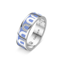 Load image into Gallery viewer, L’Arc de DAVIDOR Ring MM, 18k White Gold with Hortensia Lacquered Ceramic and Porta Simple Diamonds - DAVIDOR