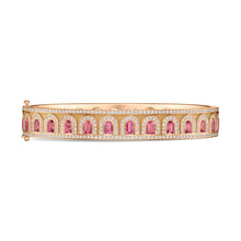 Load image into Gallery viewer, L'Arc Deco Bangle in 18k Rose Gold with DAVIDOR Arch Cut Rubellites and Brilliant Diamonds - DAVIDOR