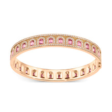 Load image into Gallery viewer, L'Arc Deco Bangle in 18k Rose Gold with DAVIDOR Arch Cut Rubellites and Brilliant Diamonds - DAVIDOR