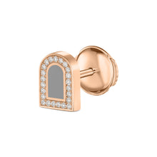 Load image into Gallery viewer, L'Arc Voyage Stud Earring PM, 18k Rose Gold with Lacquered Ceramic and Galerie Diamonds - DAVIDOR