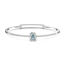 Load image into Gallery viewer, Couleur Sculptural Bracelet, 18k White Gold with DAVIDOR Arch Cut Aquamarine and Brilliant Diamonds - DAVIDOR