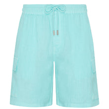 Load image into Gallery viewer, Linen Bermuda Shorts Cargo Pockets