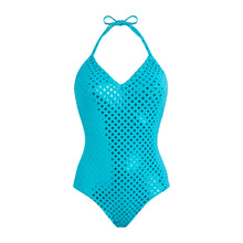 Load image into Gallery viewer, Halter One-piece Swimsuit Relief Sparkling