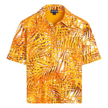 Load image into Gallery viewer, Terry Polo Shirt Palm Leaves