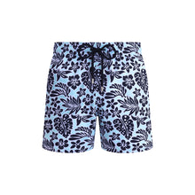 Load image into Gallery viewer, Stretch Short Swim trunks Jungle Leaves
