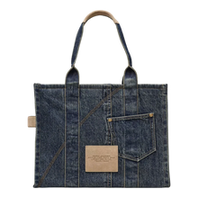 Load image into Gallery viewer, Marc Jacobs The Denim Suede Large Cargo Tote Bag Blue Women 2S6HTT005H02-427