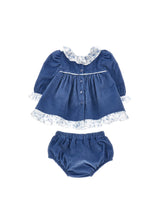Load image into Gallery viewer, Teddy bear embroidered culotte dress