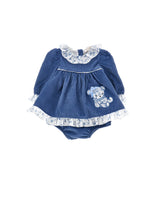 Load image into Gallery viewer, Teddy bear embroidered culotte dress
