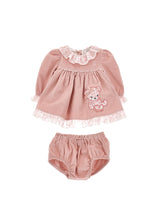 Load image into Gallery viewer, Teddy bear embroidered culotte dress