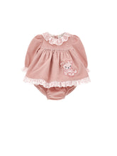 Load image into Gallery viewer, Teddy bear embroidered culotte dress