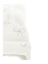 Load image into Gallery viewer, Rhinestone bow pompom hat