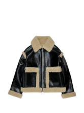Load image into Gallery viewer, MM6 Maison Margiela Kids Shearling Trim Faux-Leather Jacket