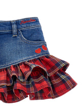 Load image into Gallery viewer, Denim mini skirt Heart ruffles