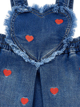 Load image into Gallery viewer, Embroidered hearts overall skirt