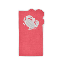 Load image into Gallery viewer, Seferî Embroidered Napkin - Under the Sea - Coral - Set of 4