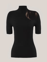 Load image into Gallery viewer, Rose Net Top Short Sleeves