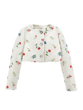 Load image into Gallery viewer, Botanical print bouclé jacket
