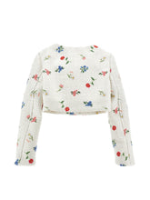 Load image into Gallery viewer, Botanical print bouclé jacket